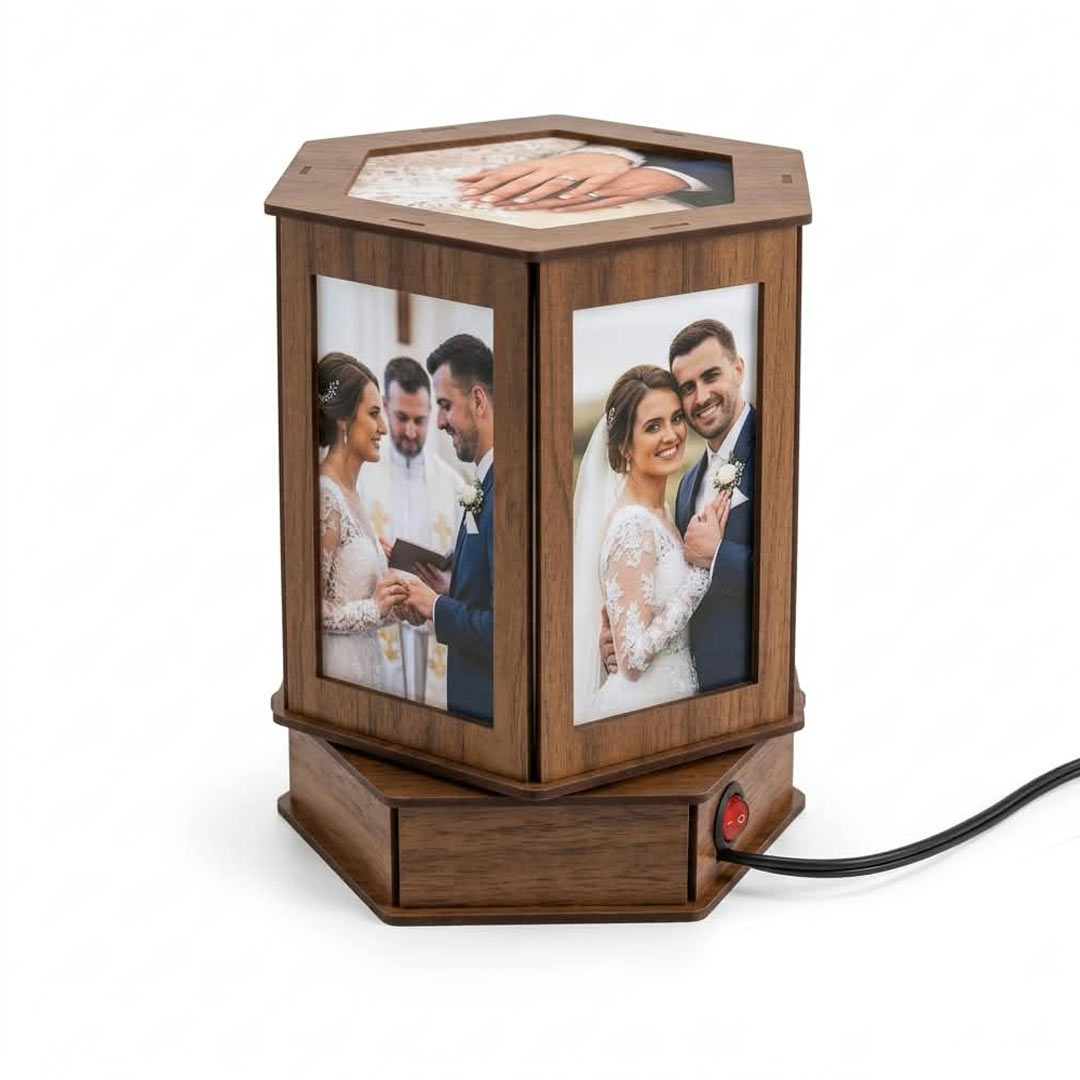 Customized Rotating Lamp Hexagon  | Family Gift | Birthday Gift | Home Decoration 