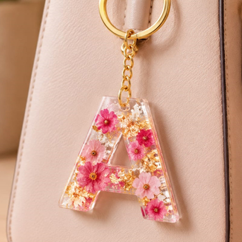 resin alphabet Keyring