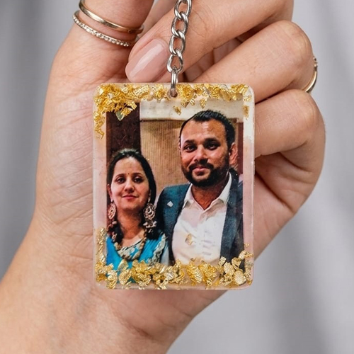 resin photo keyring